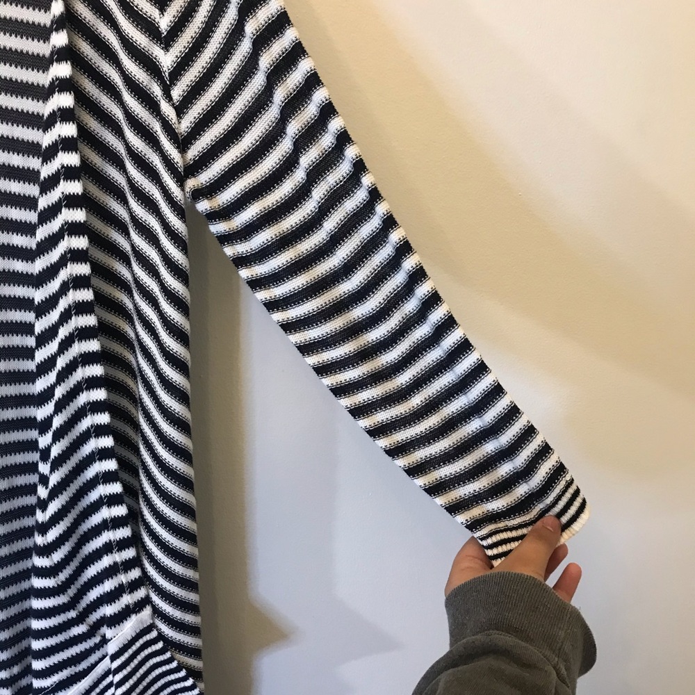 The Limited Black and White Striped Cardigan - Picture 6 of 10
